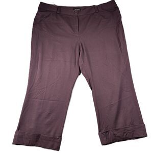 Lane Bryant Women Dress Pants Cuffed Business Workwear Preppy Plum Size 28 L111